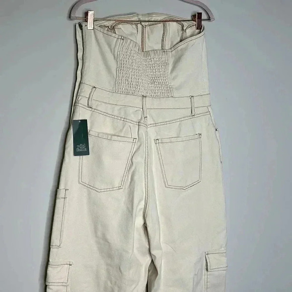 Women's Tube Cargo Denim Jumpsuit - 
Off -White M - Picture 8 of 12